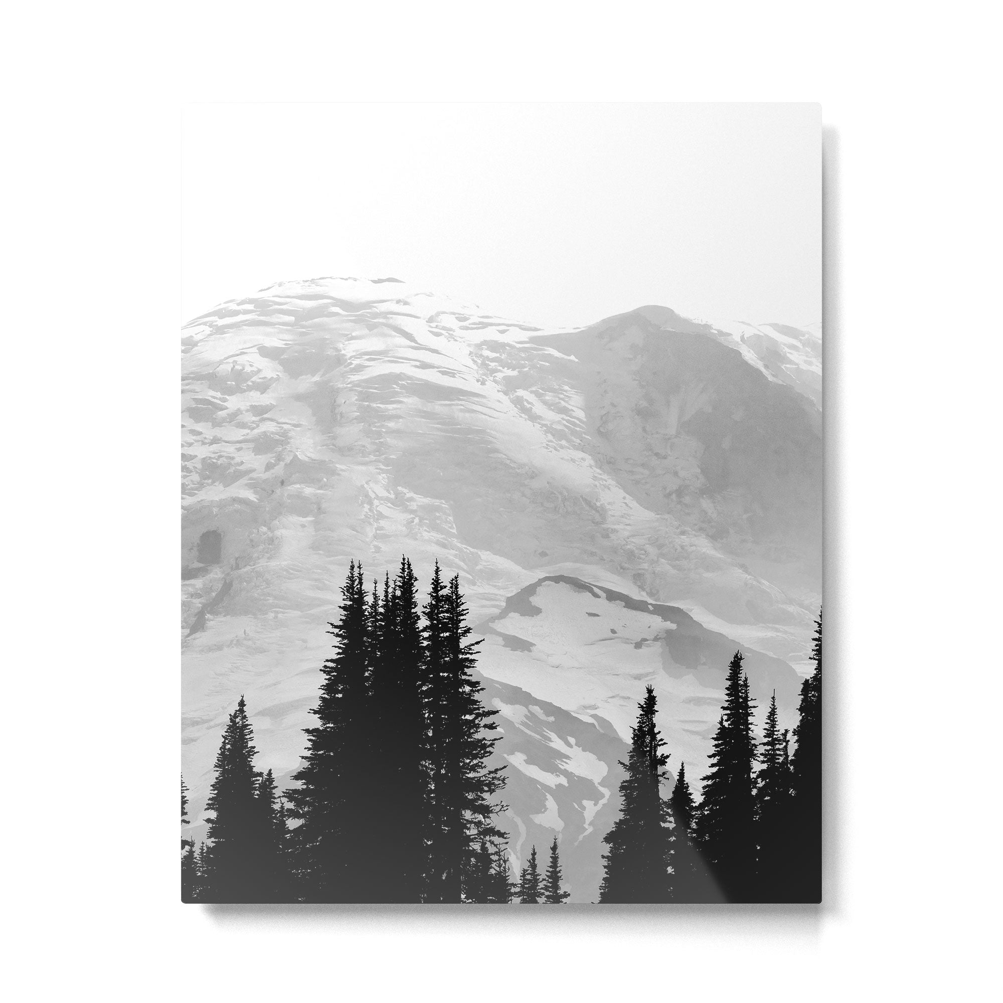 Mount Rainier Black and White Metal Print Gallery Image 4