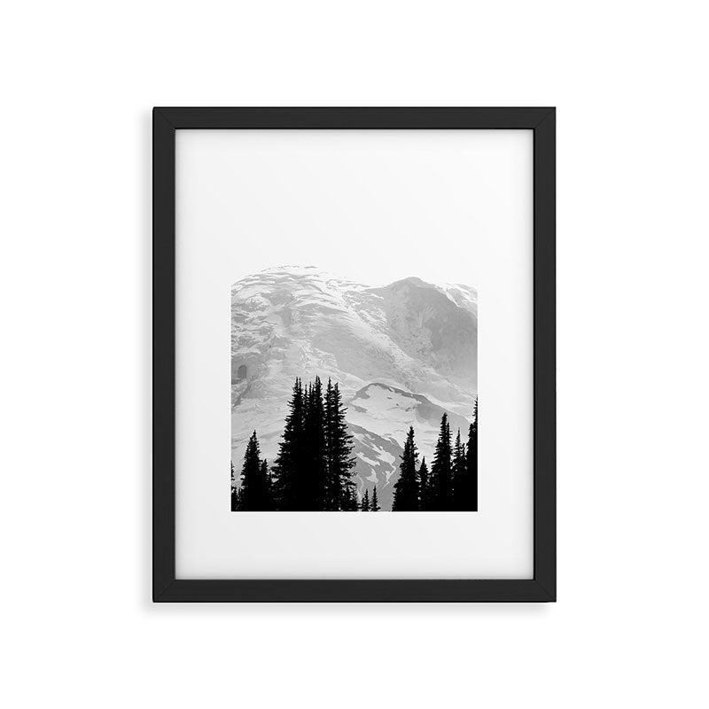 Mount Rainier Black and White Framed Art Print Gallery Image 5