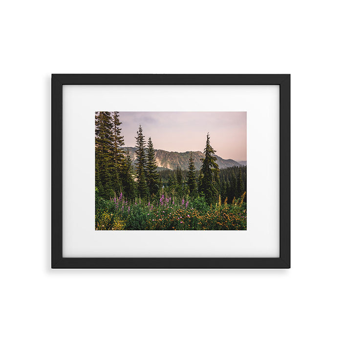 Mount Rainier Wildflower Adventure - National Park Wanderlust Framed Art Print Gallery Image 1