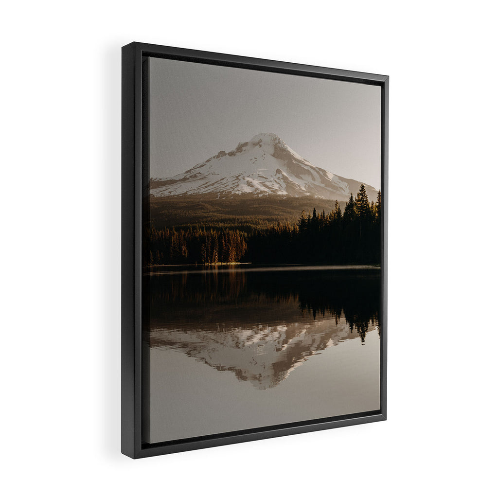 Mountain Lake Sunrise  - Pacific Northwest Adventure Framed Canvas Print Gallery Image 2
