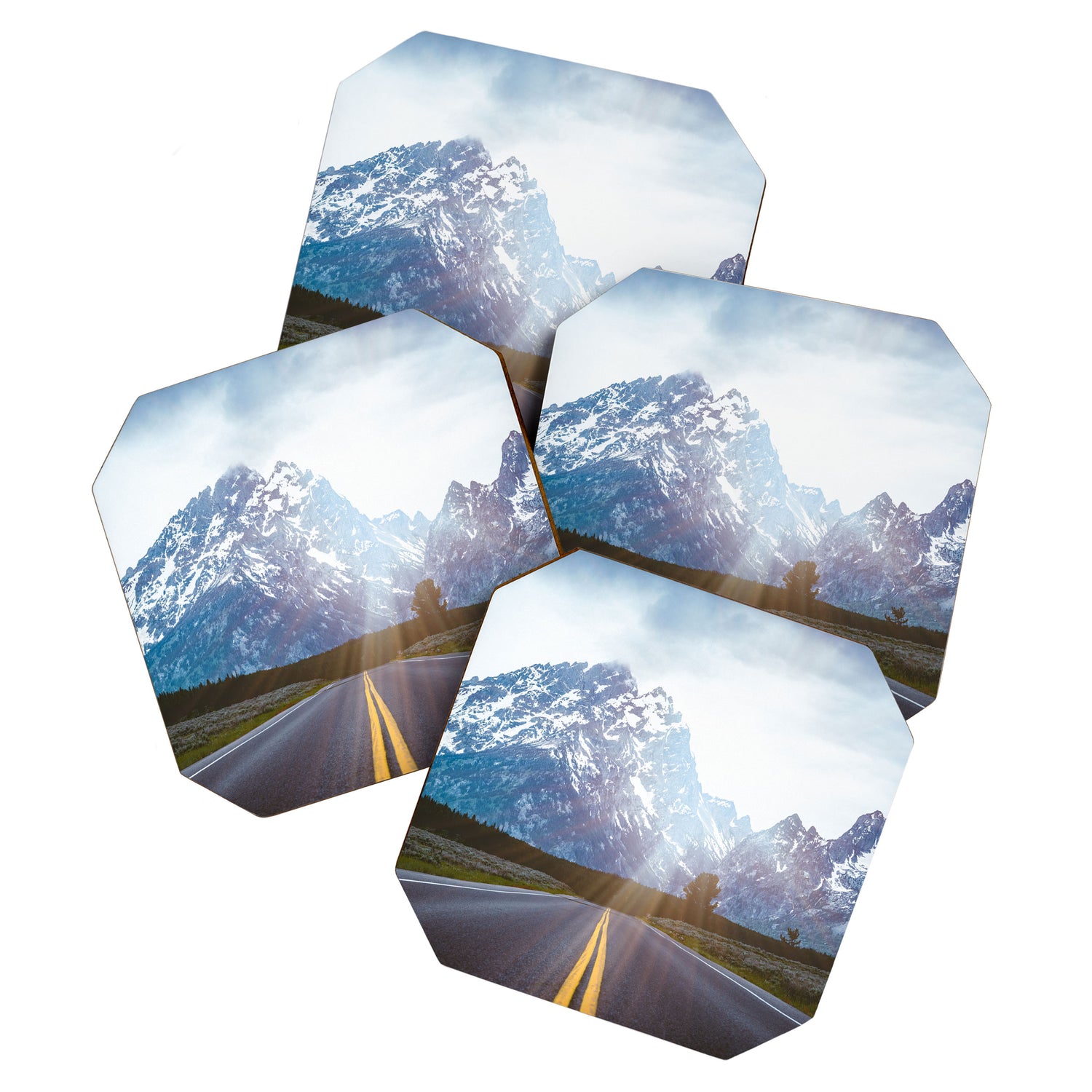 Mountain Road - Grand Tetons Nature Landscape Photography Coaster Gallery Image 1