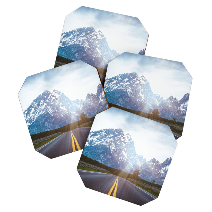 Mountain Road - Grand Tetons Nature Landscape Photography Coaster Gallery Image 1