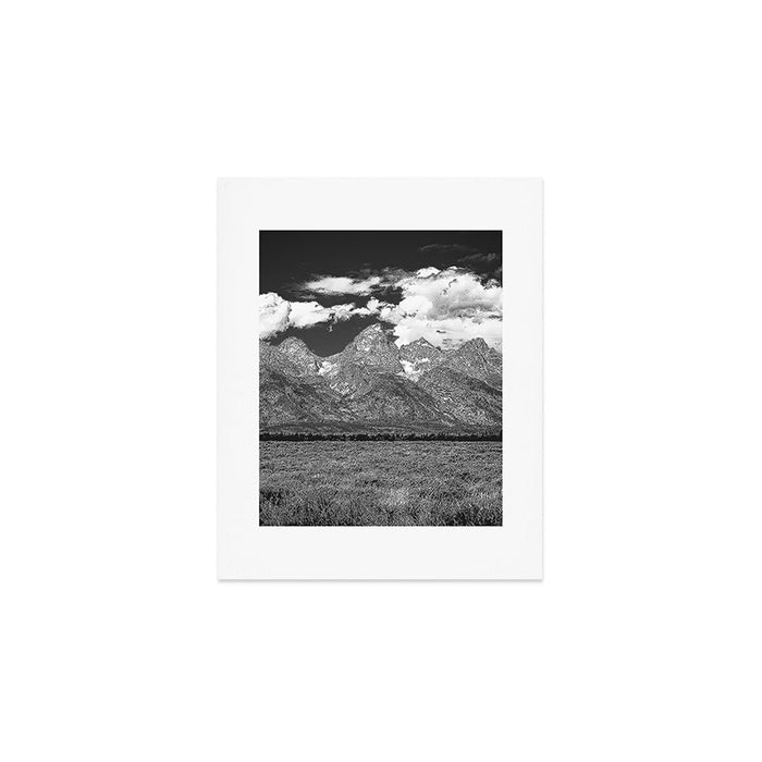 Mountain Summer Escape - Black and White Tetons Art Print Gallery Image 1