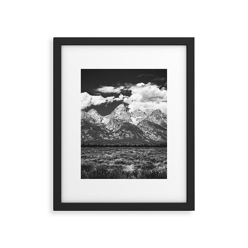 Mountain Summer Escape - Black and White Tetons Framed Art Print Gallery Image 5