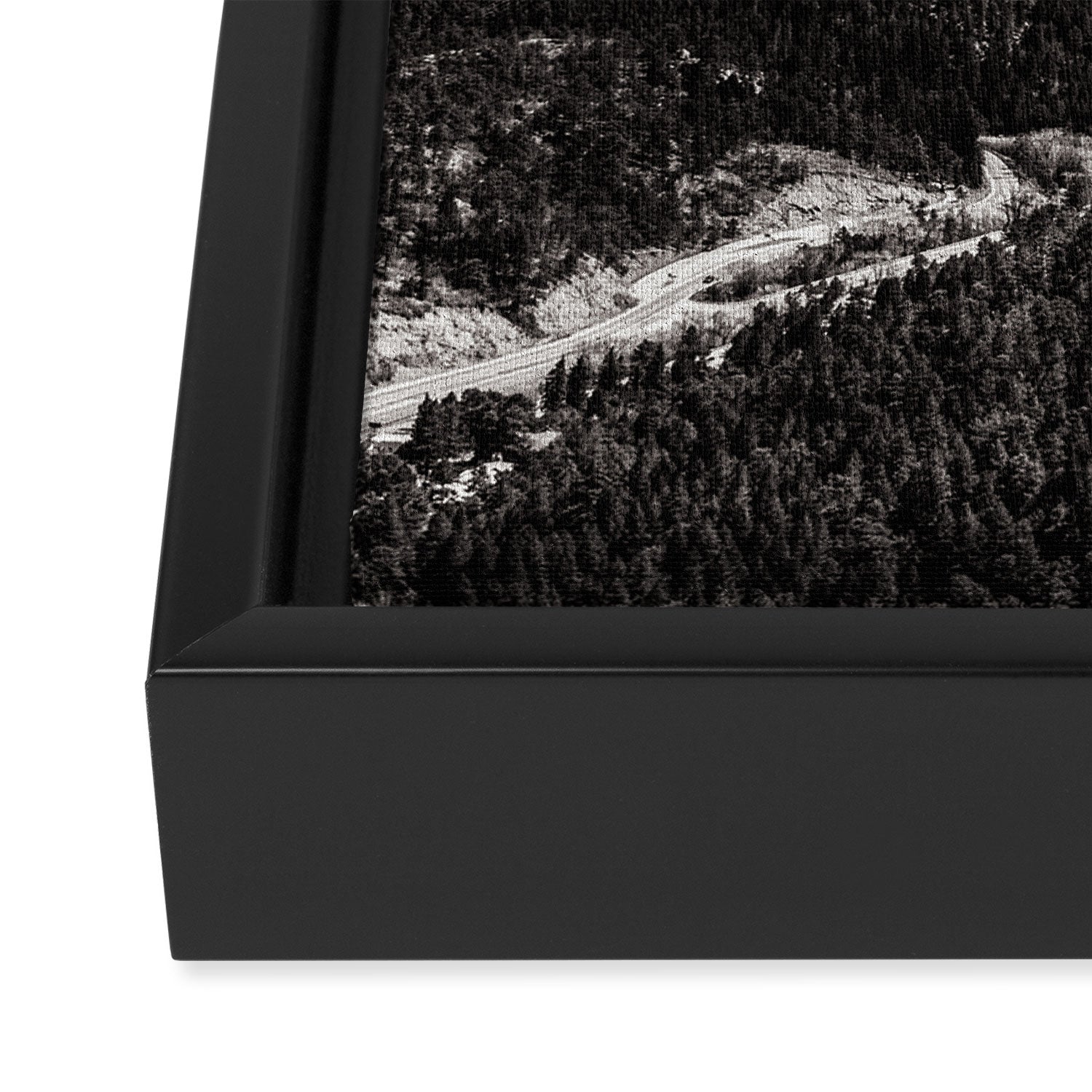 Mountain Tourist Binoculars Black and White Framed Canvas Print Gallery Image 3