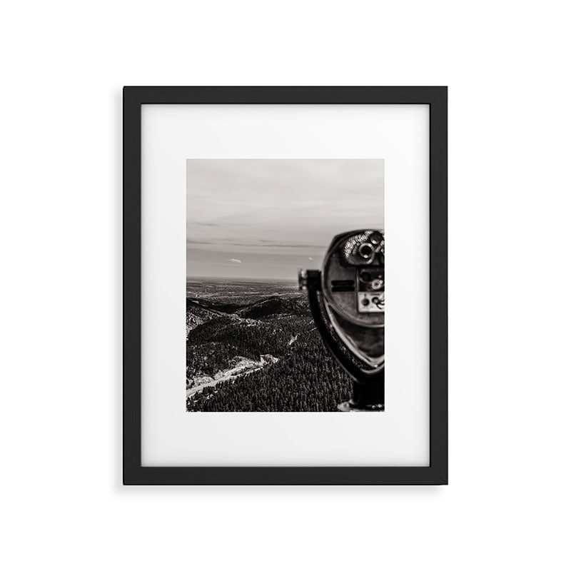 Mountain Tourist Binoculars Black and White Framed Art Print Gallery Image 5