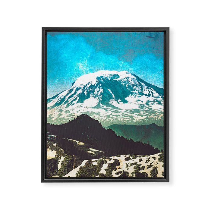 Mt Adams from Mt Rainier Washington State - Nature Photography Framed Canvas Print Gallery Image 1