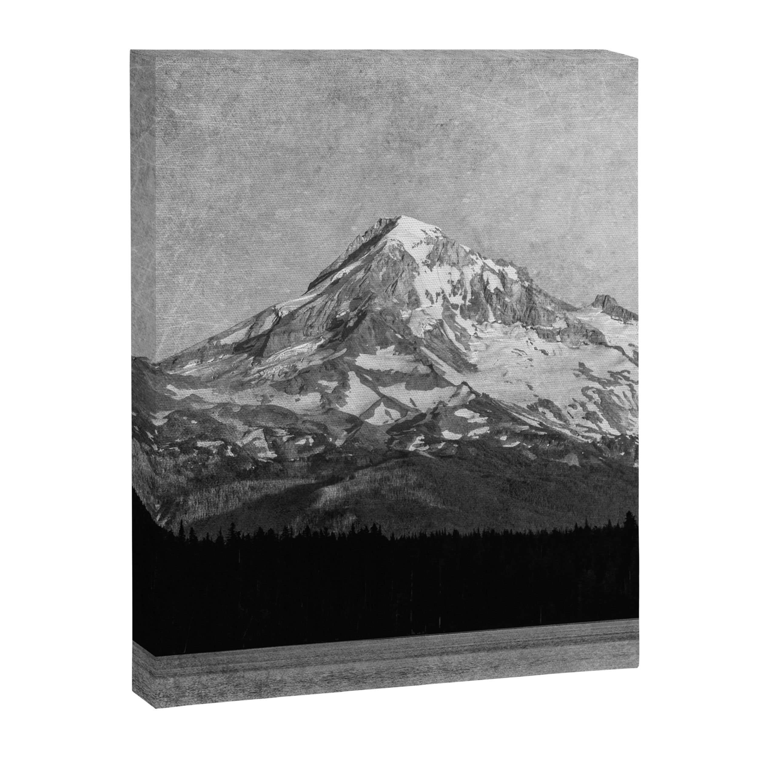 Mt Hood Black and White Vintage Nature Photography Canvas Print Gallery Image 6