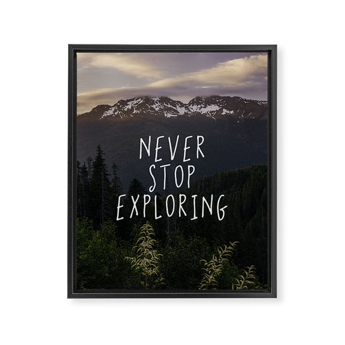 Never Stop Exploring - Nature Photography Framed Canvas Print Gallery Image 1