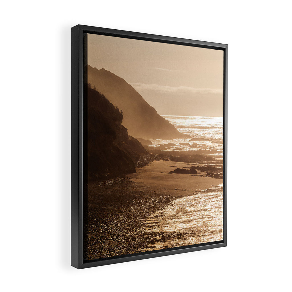 Pacific Coast Beach Sunset Framed Canvas Print Gallery Image 2