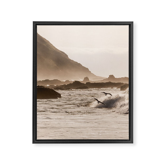 Pacific Coast Summer Beach Sunset Framed Canvas Print Gallery Image 1