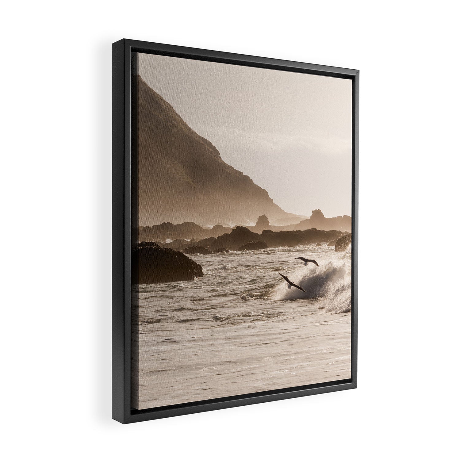Pacific Coast Summer Beach Sunset Framed Canvas Print Gallery Image 2