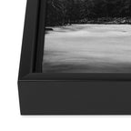 Pacific Northwest River - Black and White Nature Photography Framed Canvas Print Gallery Image 3