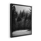 Pacific Northwest River - Black and White Nature Photography Framed Canvas Print Gallery Image 2