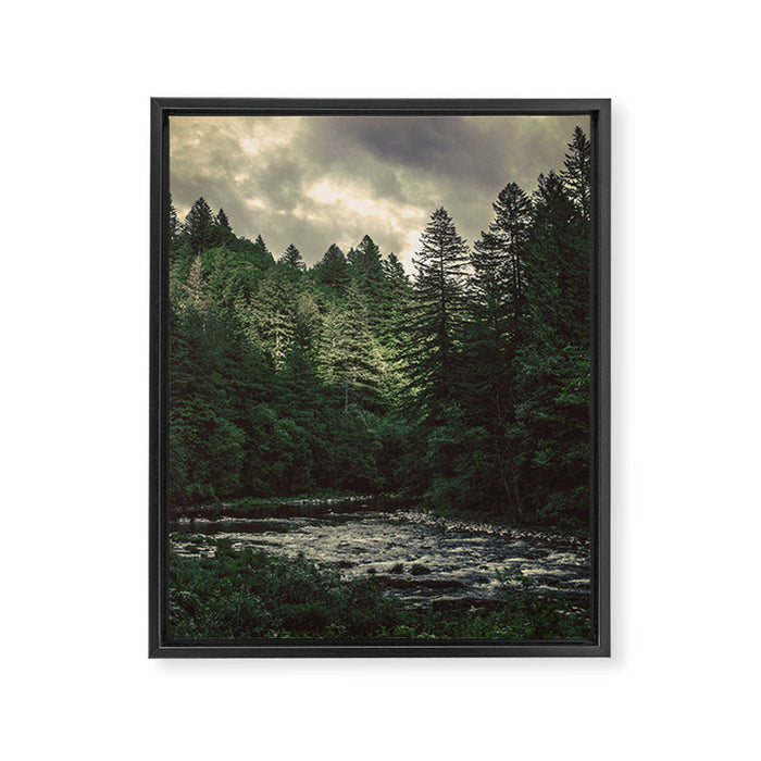 Pacific Northwest River - Nature Photography Framed Canvas Print Gallery Image 1