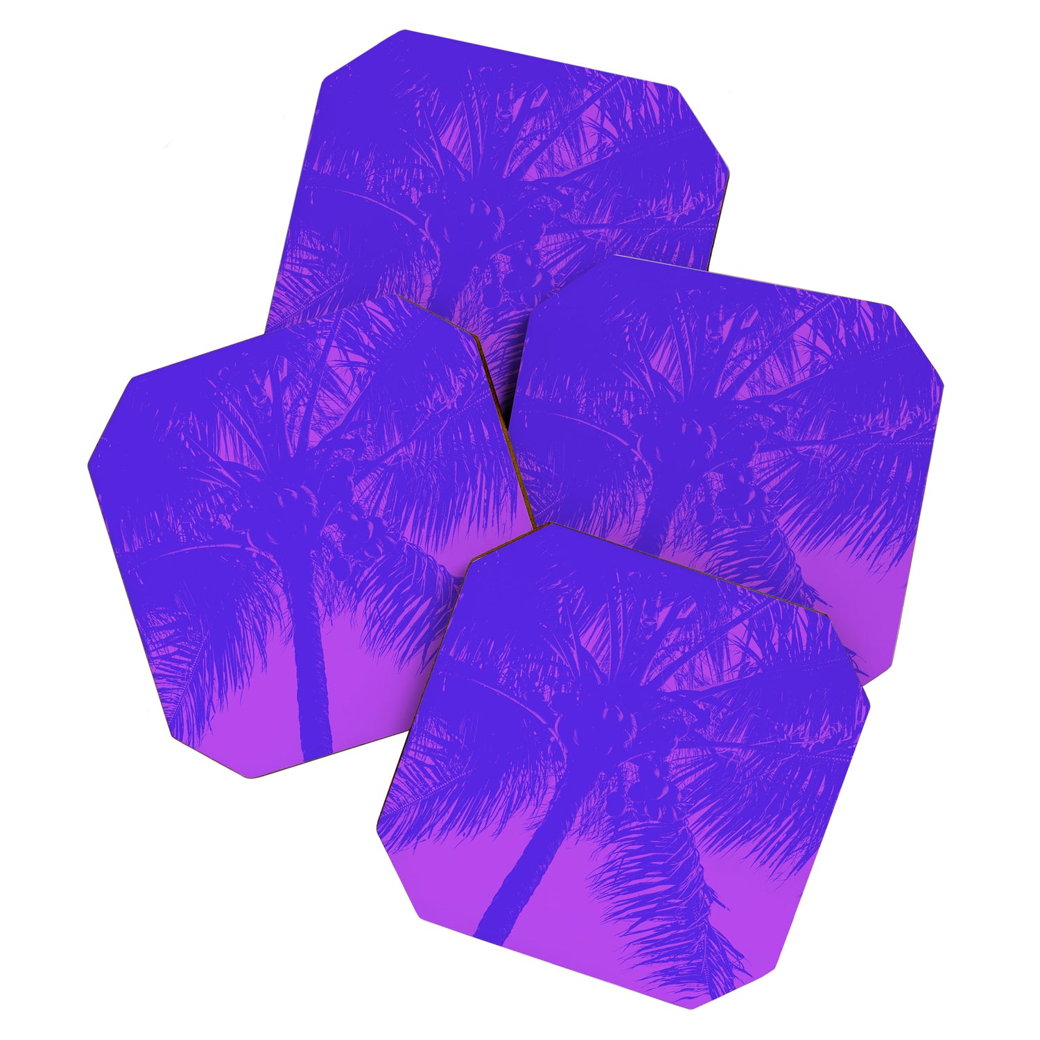 Palm Tree Pink Purple Summer Beach Coaster Gallery Image 1