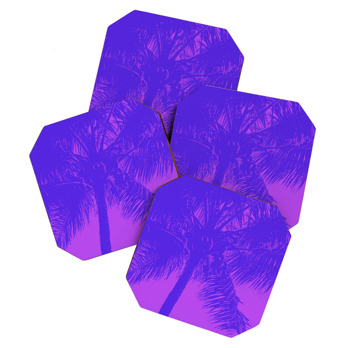 Palm Tree Pink Purple Summer Beach Coaster Gallery Image 1