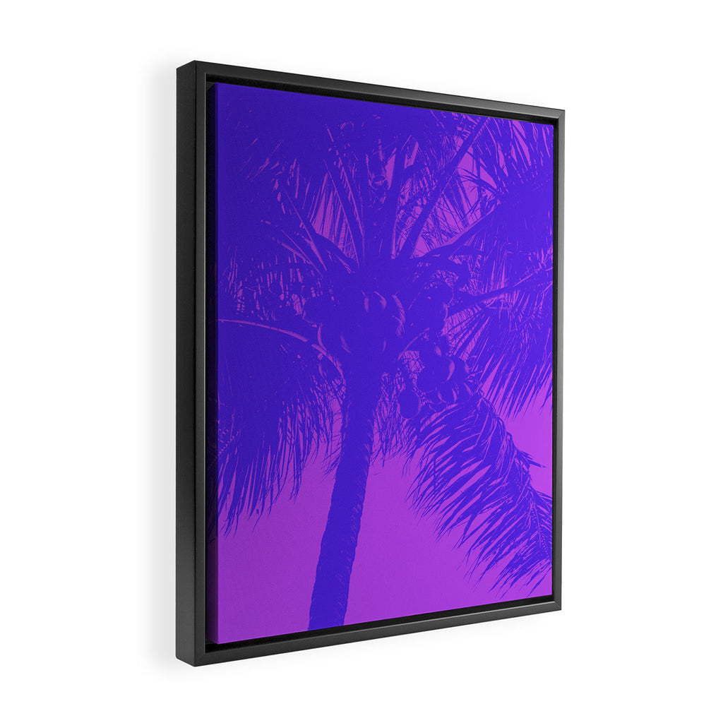 Palm Tree Pink Purple Summer Beach Framed Canvas Print Gallery Image 2