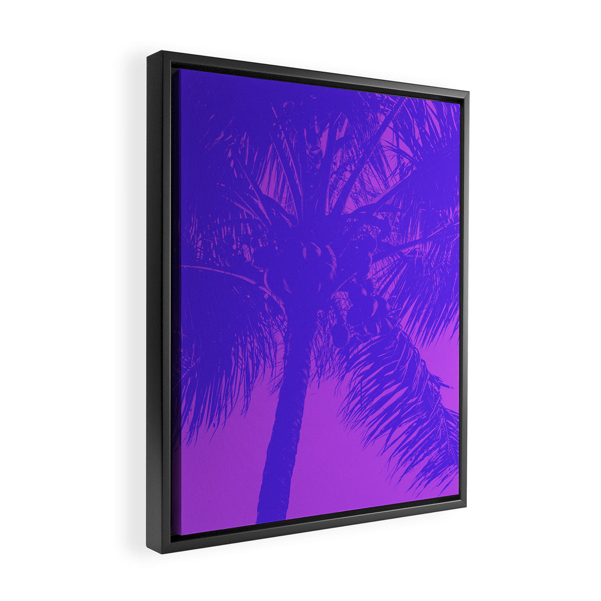 Palm Tree Pink Purple Summer Beach Framed Canvas Print Gallery Image 2