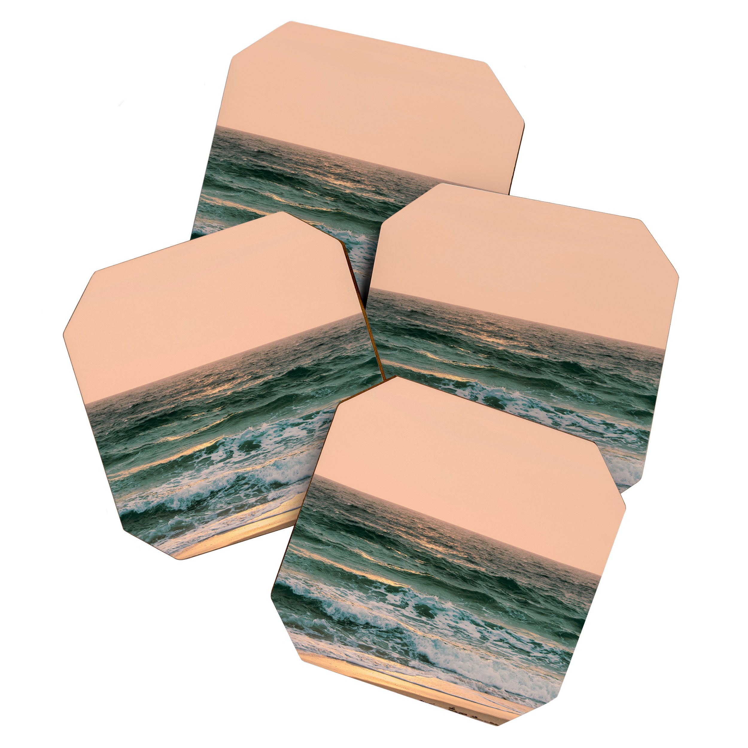 Pink Skies Ocean Vibes Coaster Gallery Image 1