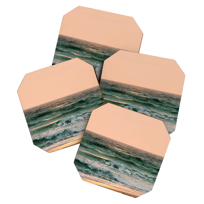 Pink Skies Ocean Vibes Coaster Gallery Image 1