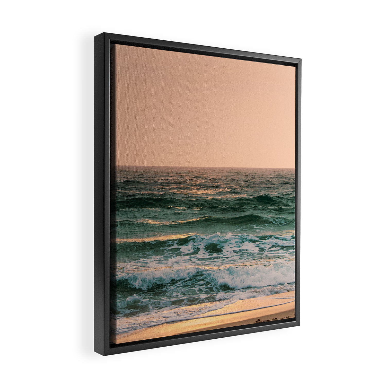 Pink Skies Ocean Vibes Framed Canvas Print Gallery Image 2