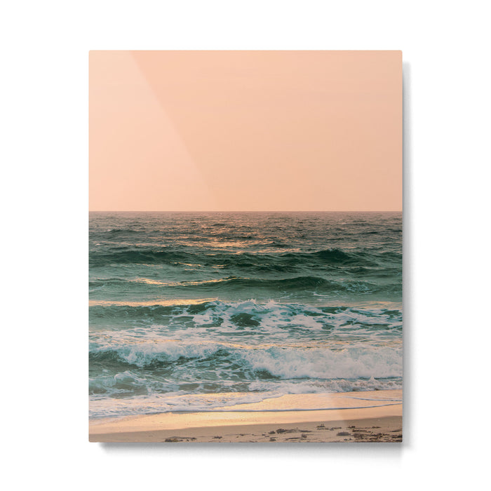 Pink Skies Ocean Vibes Metal Print Gallery Image 1