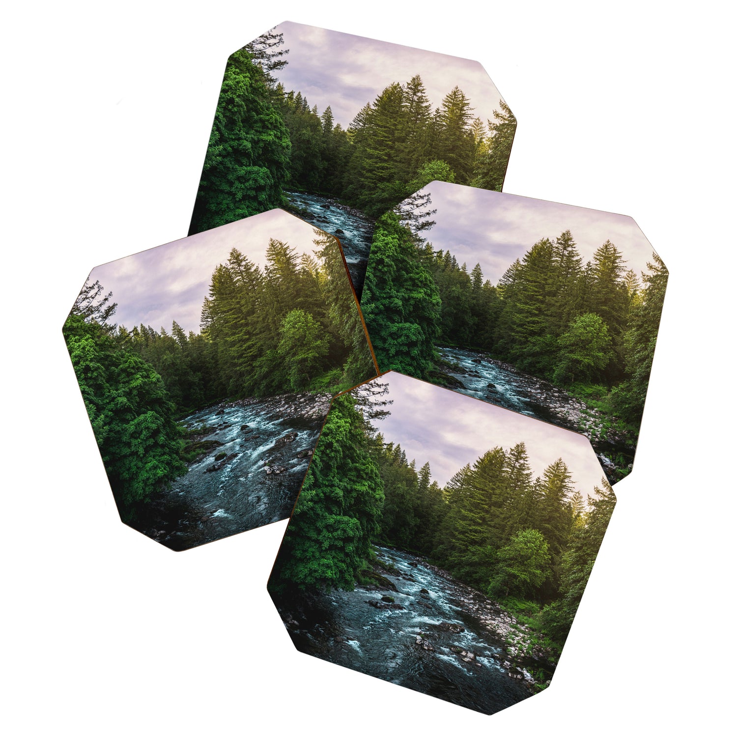 PNW River Run II - Pacific Northwest Nature Photography Coaster Gallery Image 1