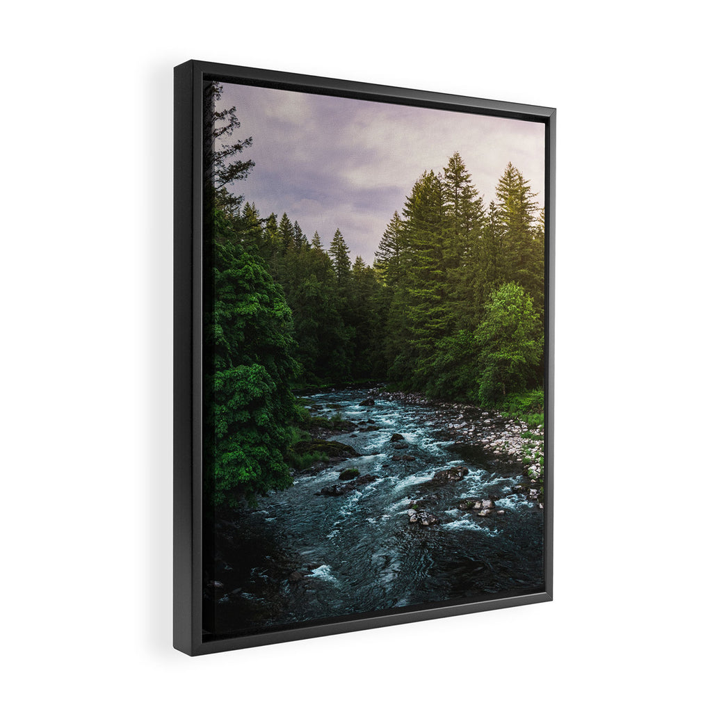 PNW River Run II - Pacific Northwest Nature Photography Framed Canvas Print Gallery Image 2