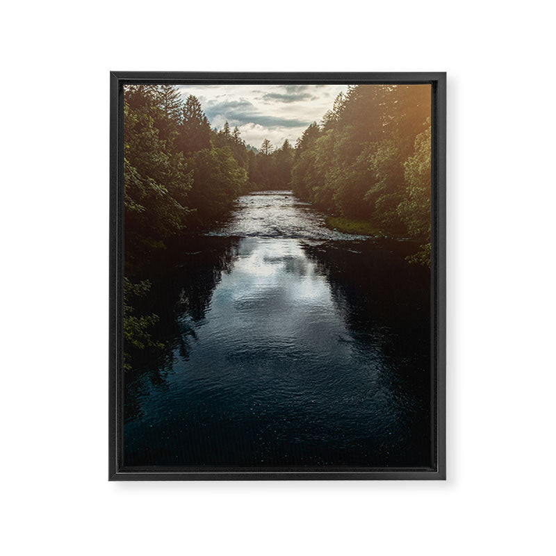 PNW River Run - Pacific Northwest Nature Photography Framed Canvas Print Gallery Image 6