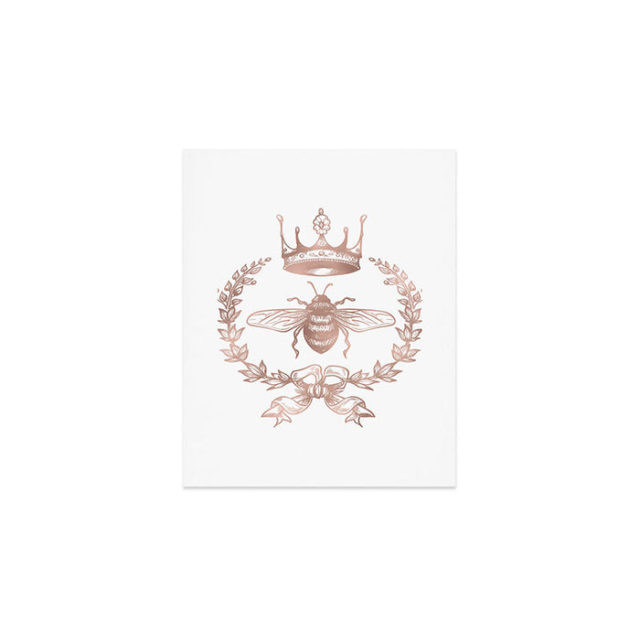 Queen Bee in Rose Gold Pink Art Print Gallery Image 1