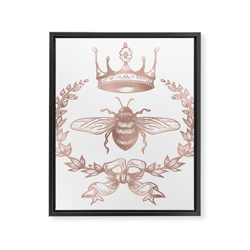 Queen Bee in Rose Gold Pink Framed Canvas Print Gallery Image 8