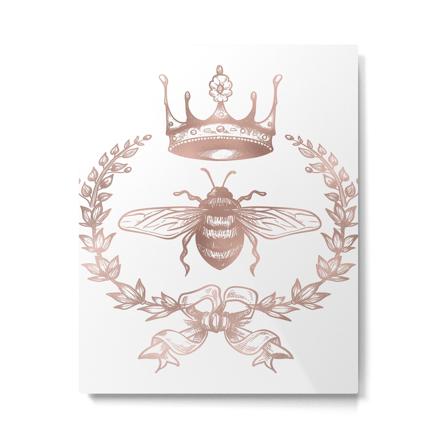 Queen Bee in Rose Gold Pink Metal Print Gallery Image 6