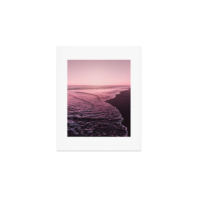 Rose Gold Beach Sunset Art Print Gallery Image 1
