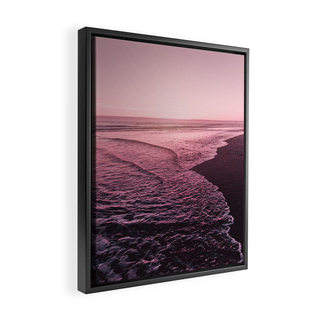 Rose Gold Beach Sunset Framed Canvas Print Gallery Image 2