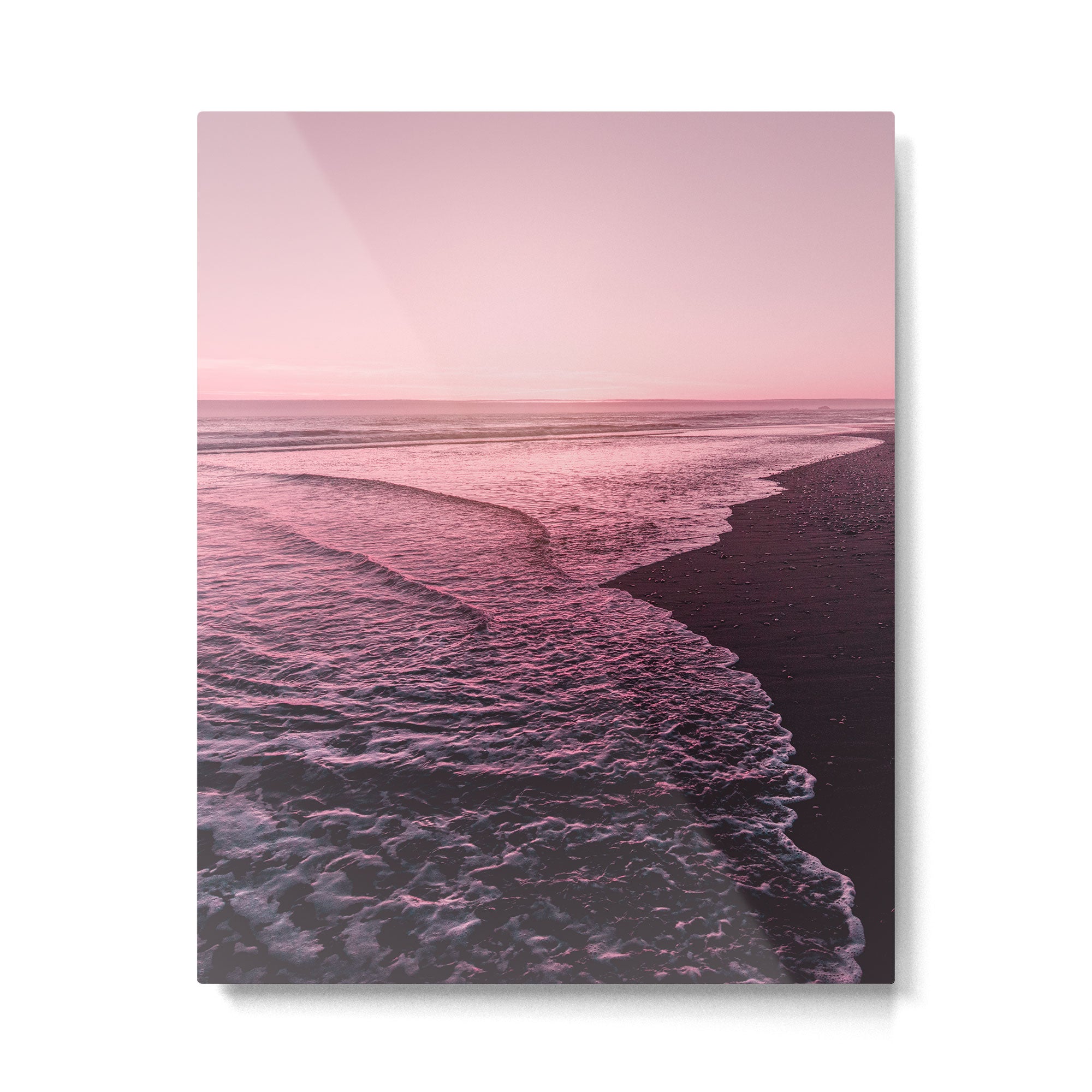 Rose Gold Beach Sunset Metal Print Gallery Image 4