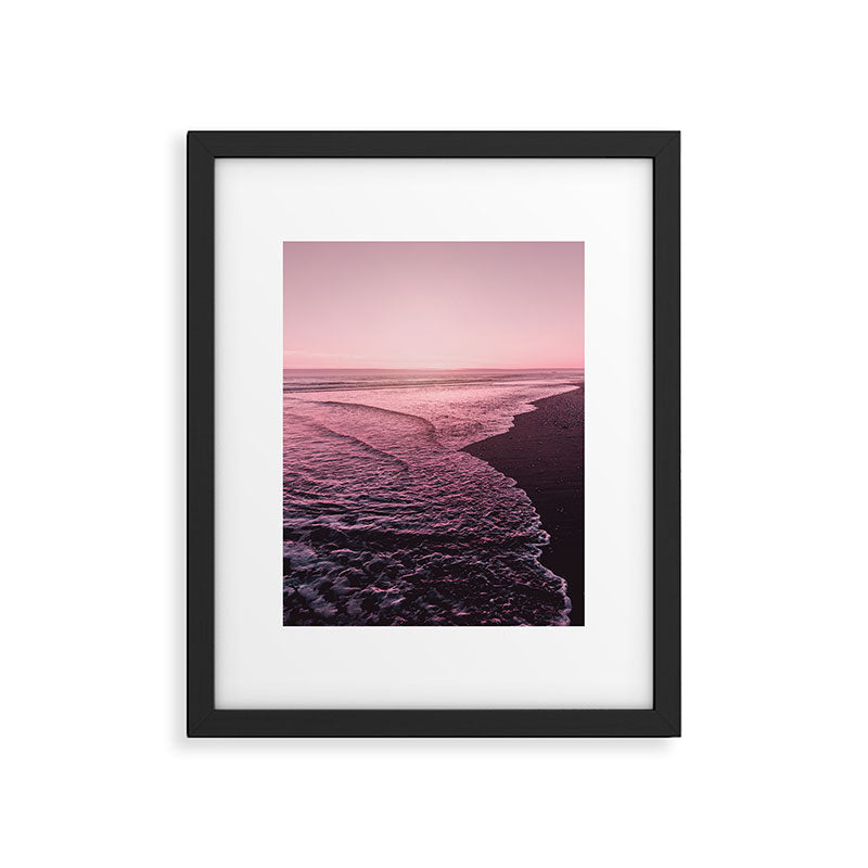 Rose Gold Beach Sunset Framed Art Print Gallery Image 5