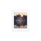 Rose Gold Compass Forest Art Print Gallery Image 1