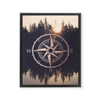 Rose Gold Compass Forest Framed Canvas Print Gallery Image 8