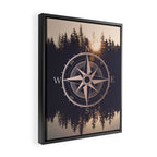 Rose Gold Compass Forest Framed Canvas Print Gallery Image 2
