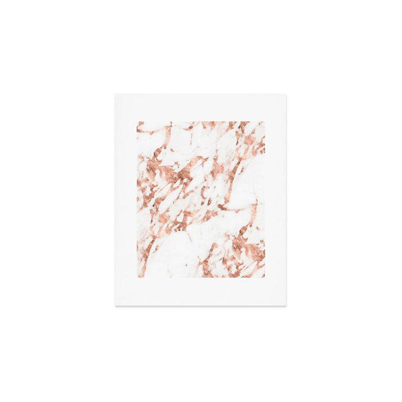 Rose Gold Marble - Perfect Pink Rose Gold Marble Art Print Gallery Image 1