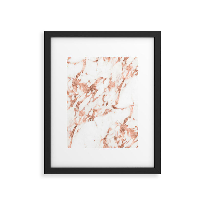 Rose Gold Marble - Perfect Pink Rose Gold Marble Framed Art Print Gallery Image 6
