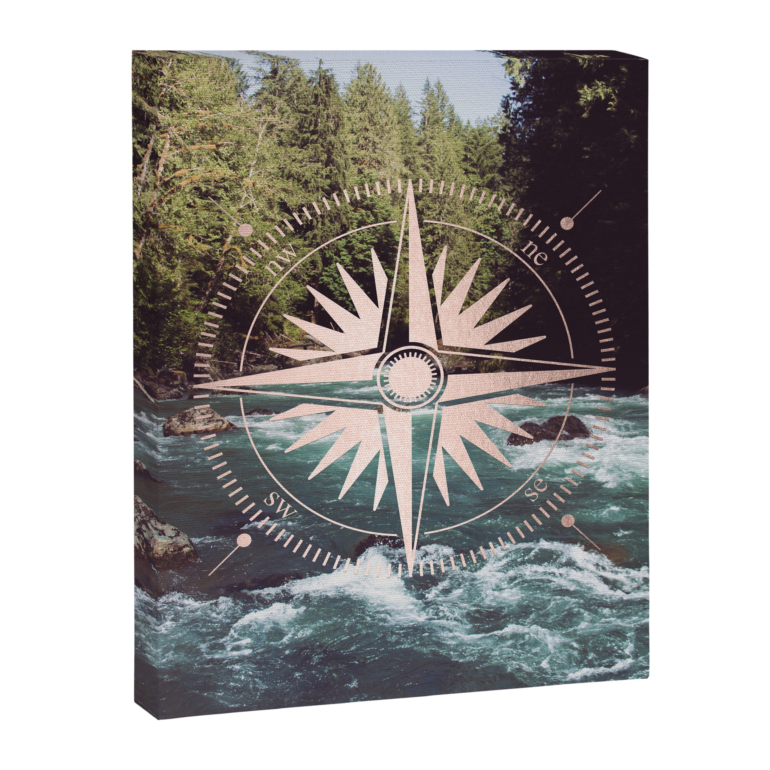 Rose Gold River Compass Canvas Print Gallery Image 6