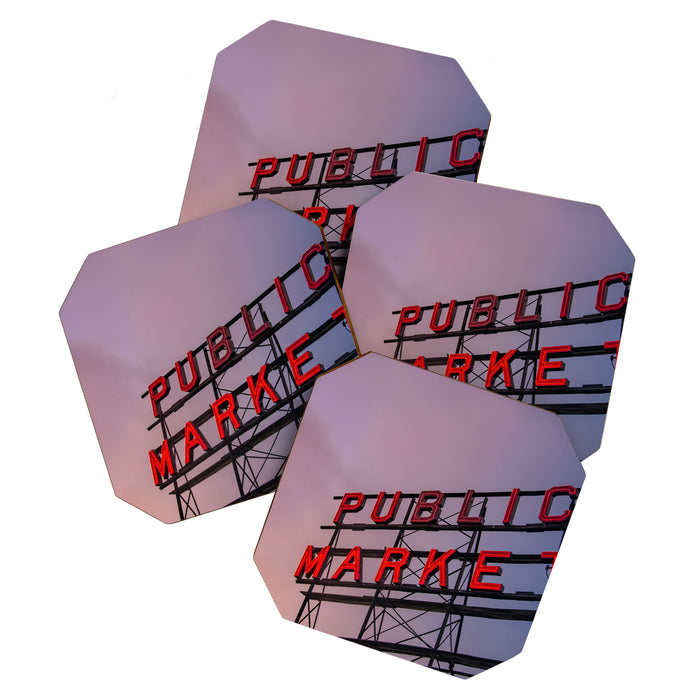 Seattle Public Market City Sunrise Coaster Gallery Image 1