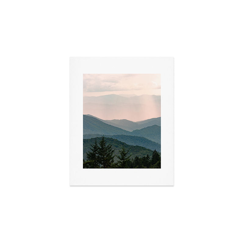 Smoky Mountain Pastel Sunset Art Print Gallery Image 1
