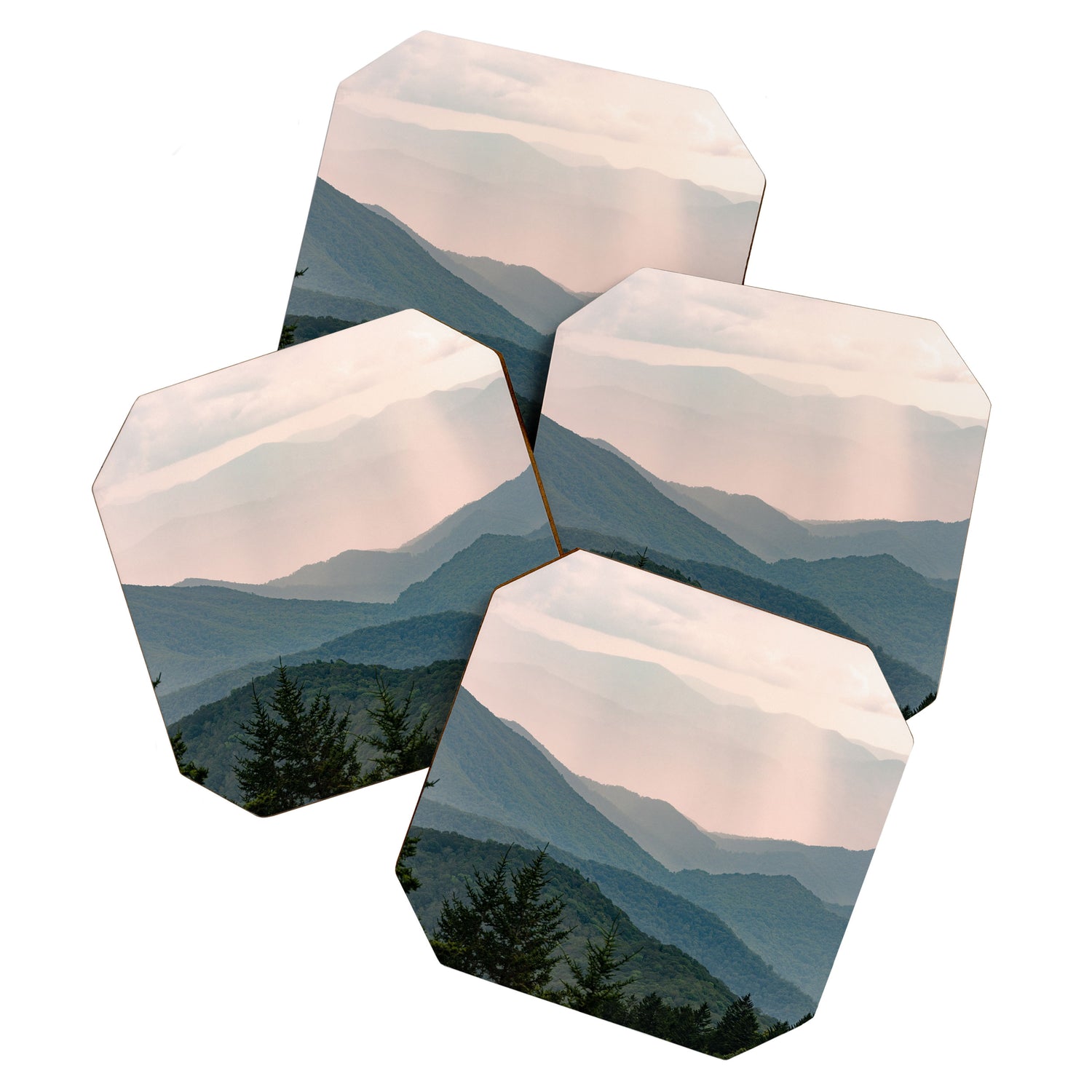 Smoky Mountain Pastel Sunset Coaster Gallery Image 1