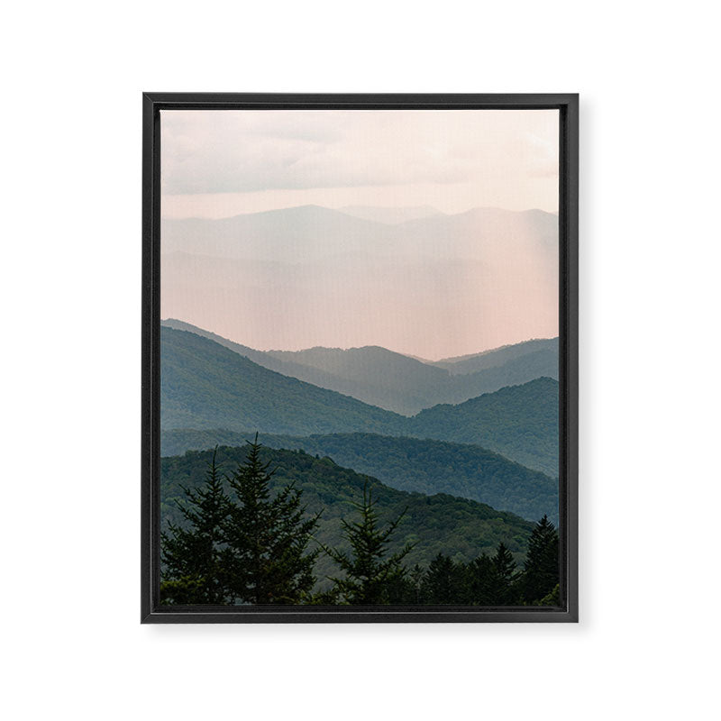 Smoky Mountain Pastel Sunset Framed Canvas Print Gallery Image 6