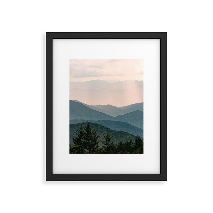 Smoky Mountain Pastel Sunset Framed Art Print Gallery Image 1