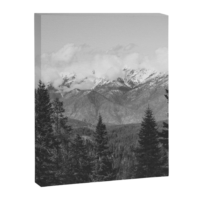 Snow Capped Sierras - Black and White Nature Photography Canvas Print Gallery Image 1