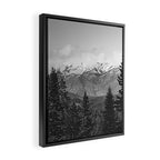 Snow Capped Sierras - Black and White Nature Photography Framed Canvas Print Gallery Image 2